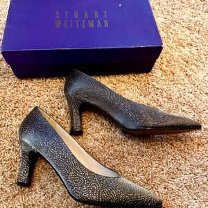 NWT- Stuart Weitzman Glittering Silver Heels